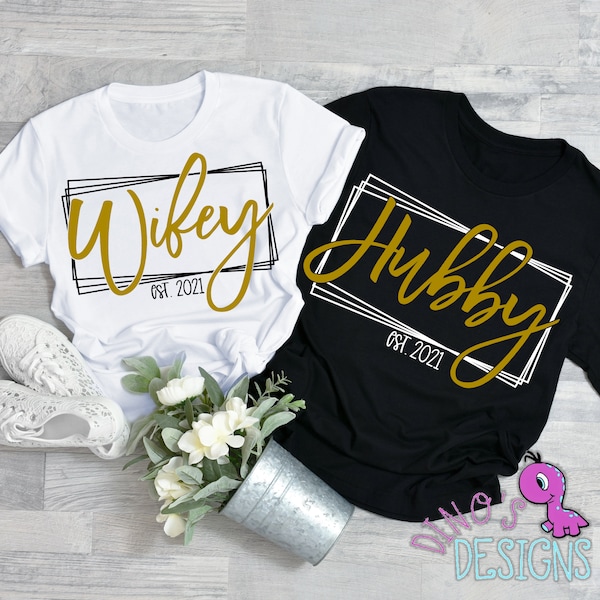 Wifey Hubby SVG: Changeable Year, Couples Cutting File (Digital Download)
