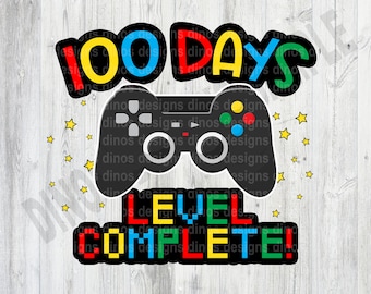 100 Days of School || Gamer || PNG || Sublimation || DTF || Digital Download || Instant Download || School || Teacher