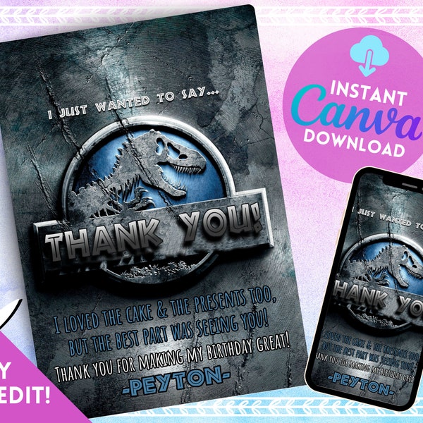 Jurassic World Editable Labels - Etsy