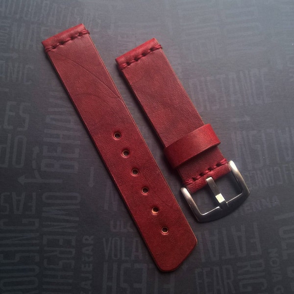 Wide Leather Watch Strap Etsy