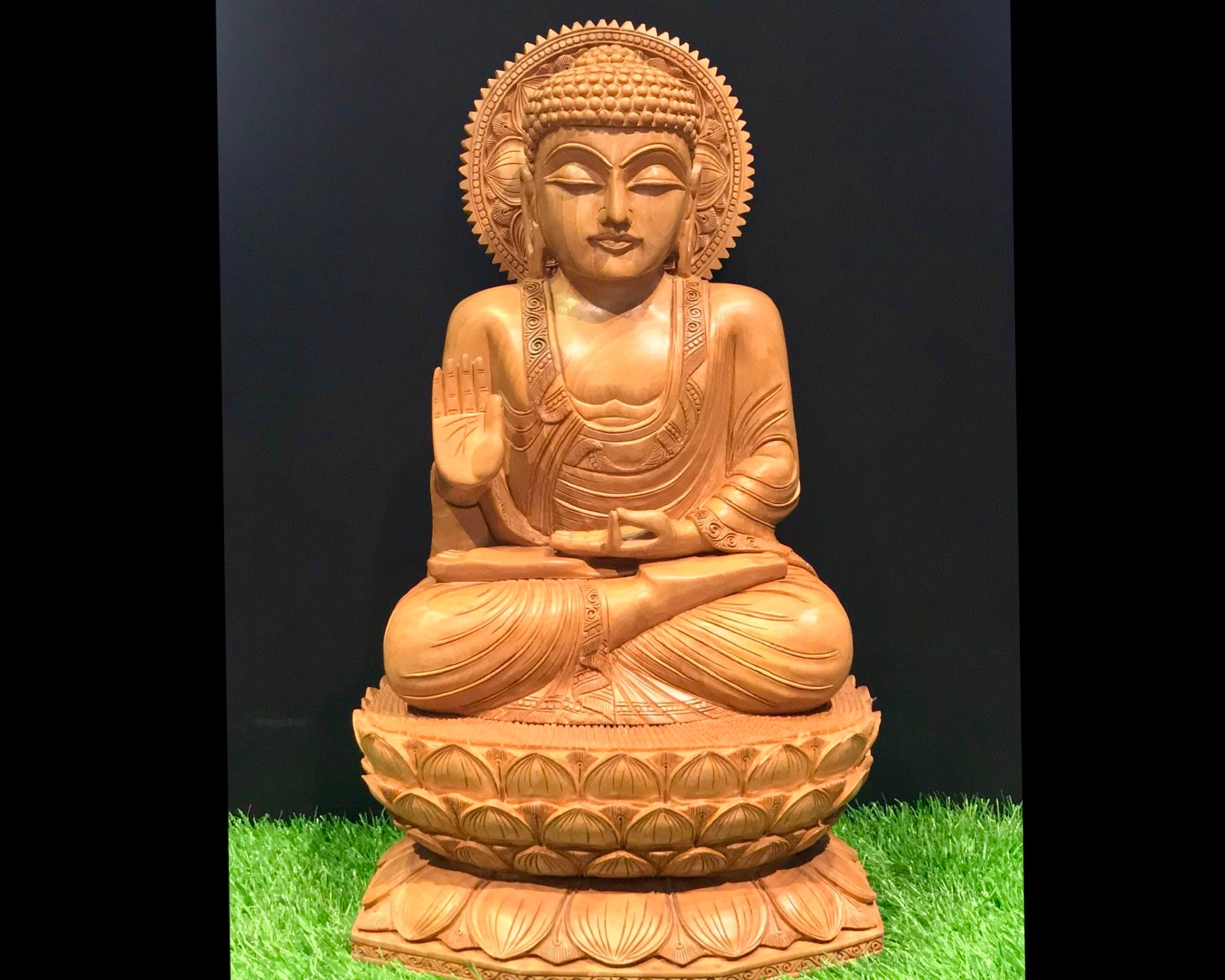 Buddha Statue Sitting Buddha Statue Lord Buddha Statue Wood Etsy
