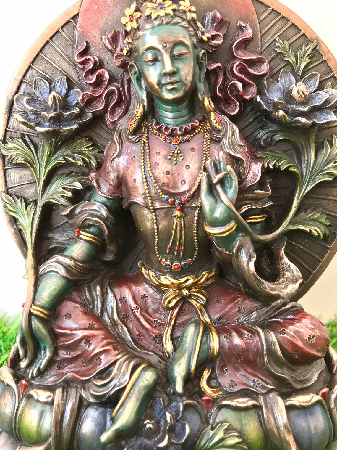 Green Tara Statue 8 Inch Tara Statue Green Tara Idol Etsy