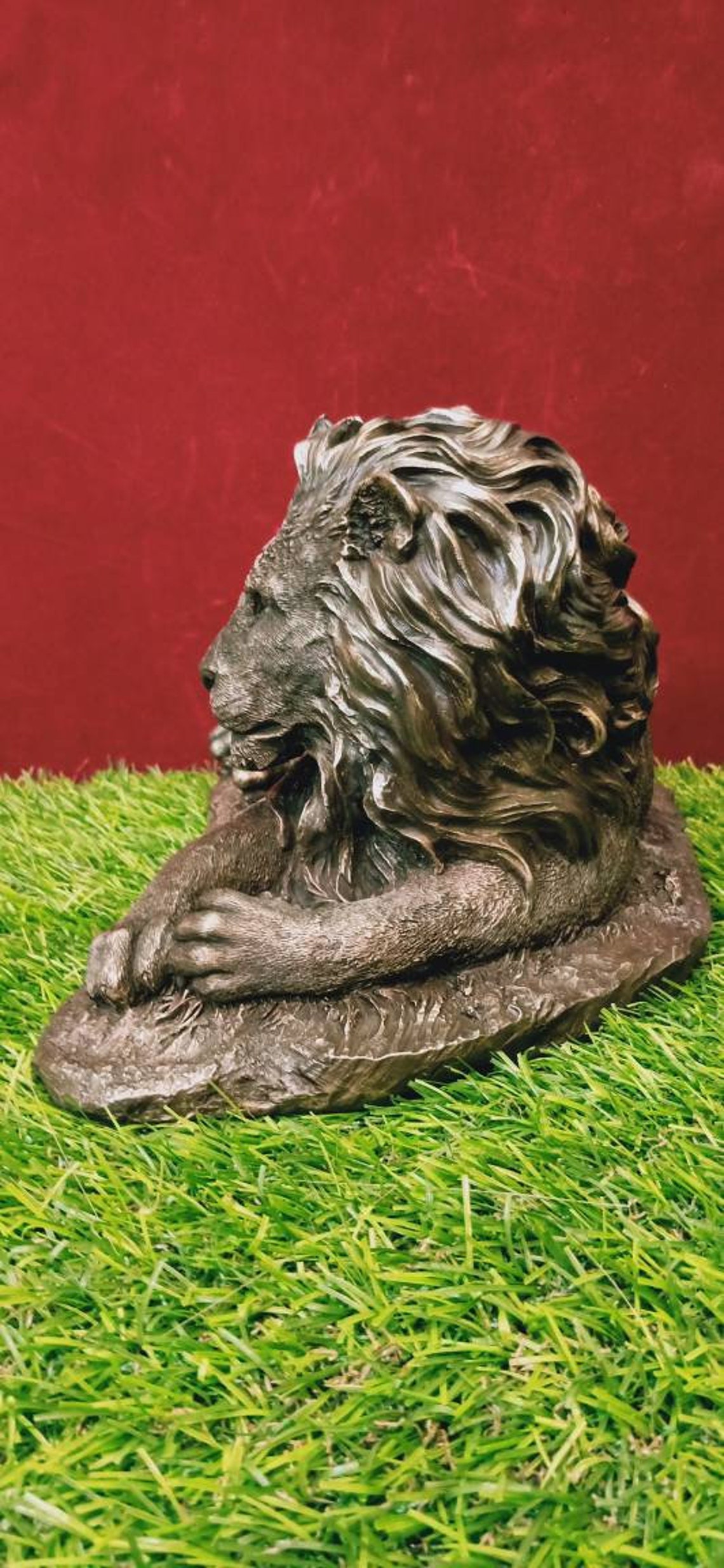 Lion Statue 12.5 Inch Sitting Lion Statue African Lion Etsy