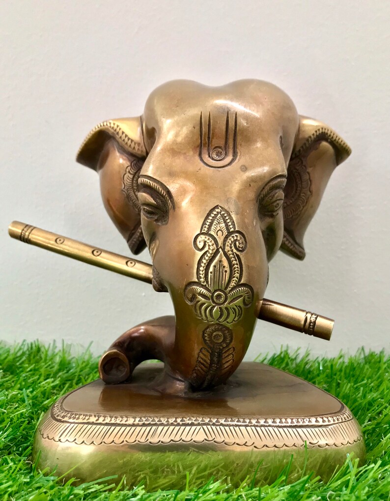 Modern Ganesha Statue Lord Ganesha Statue 6 inch Brass Etsy
