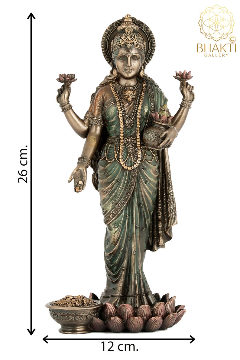 Goddess Lakshmi Statue 10 Standing Lakshmi Goddess Etsy
