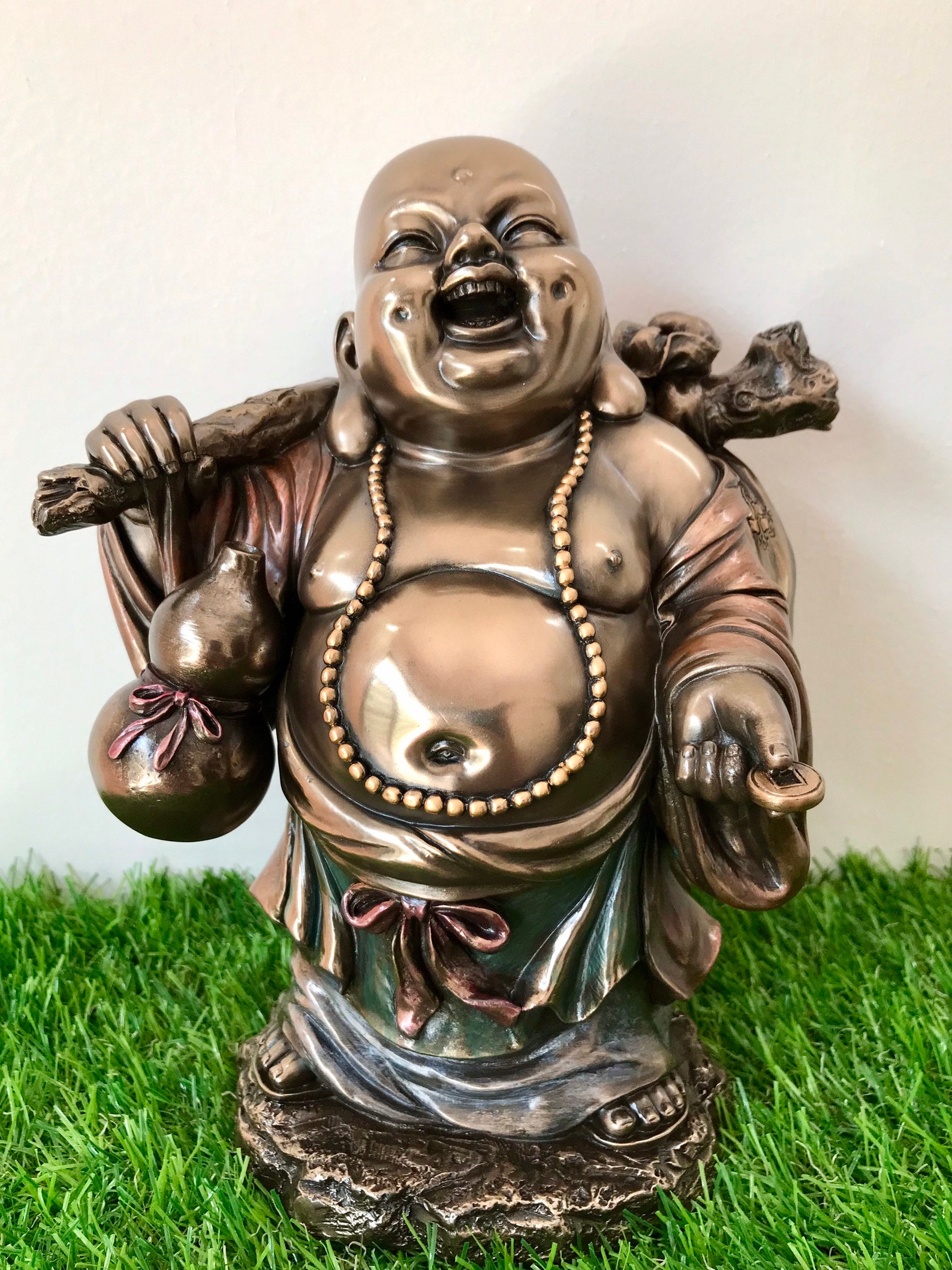 Laughing Buddha Statue 8inch Standing Buddha Statue Fat Etsy