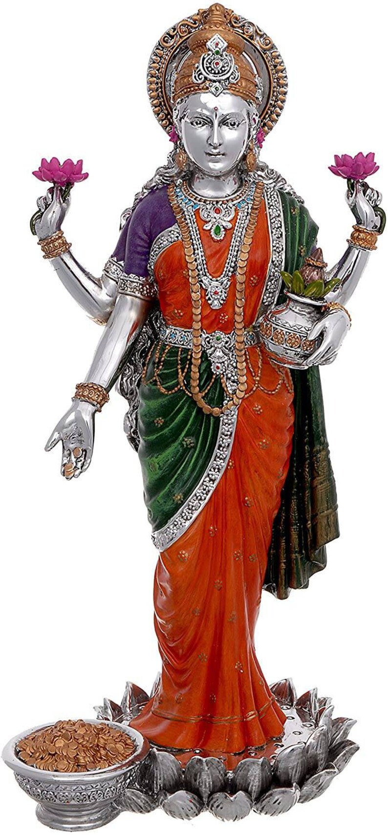 Goddess Lakshmi Statue Standing Lakshmi 10 inch Goddess Etsy