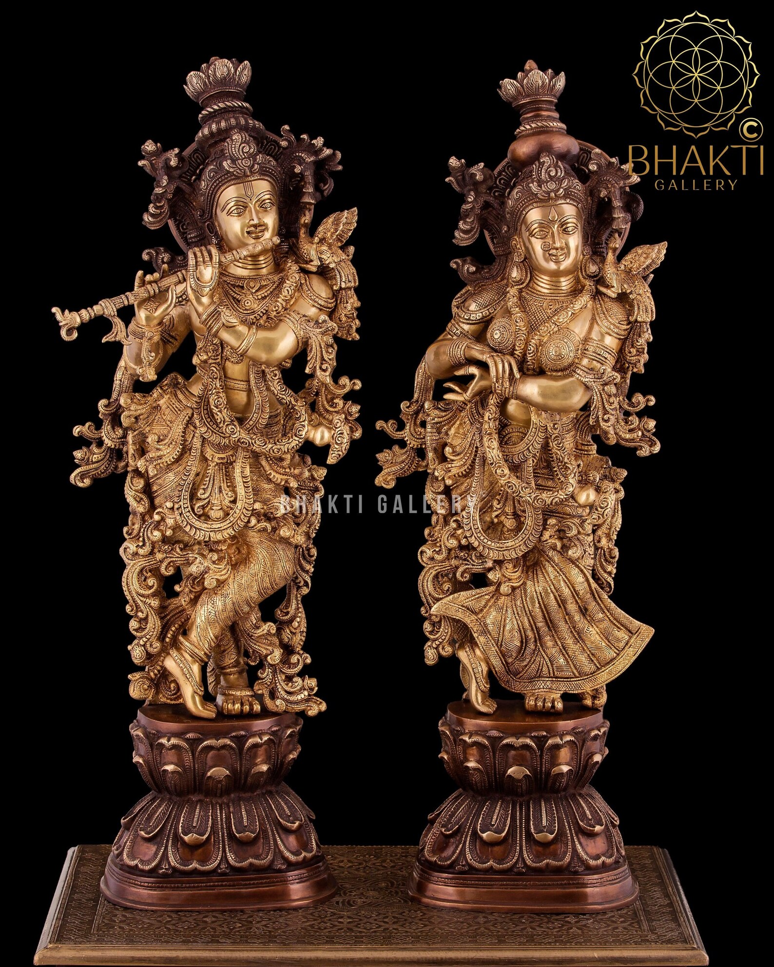 Big Radha Krishna Brass Statue 30 Inch Large Brass Etsy