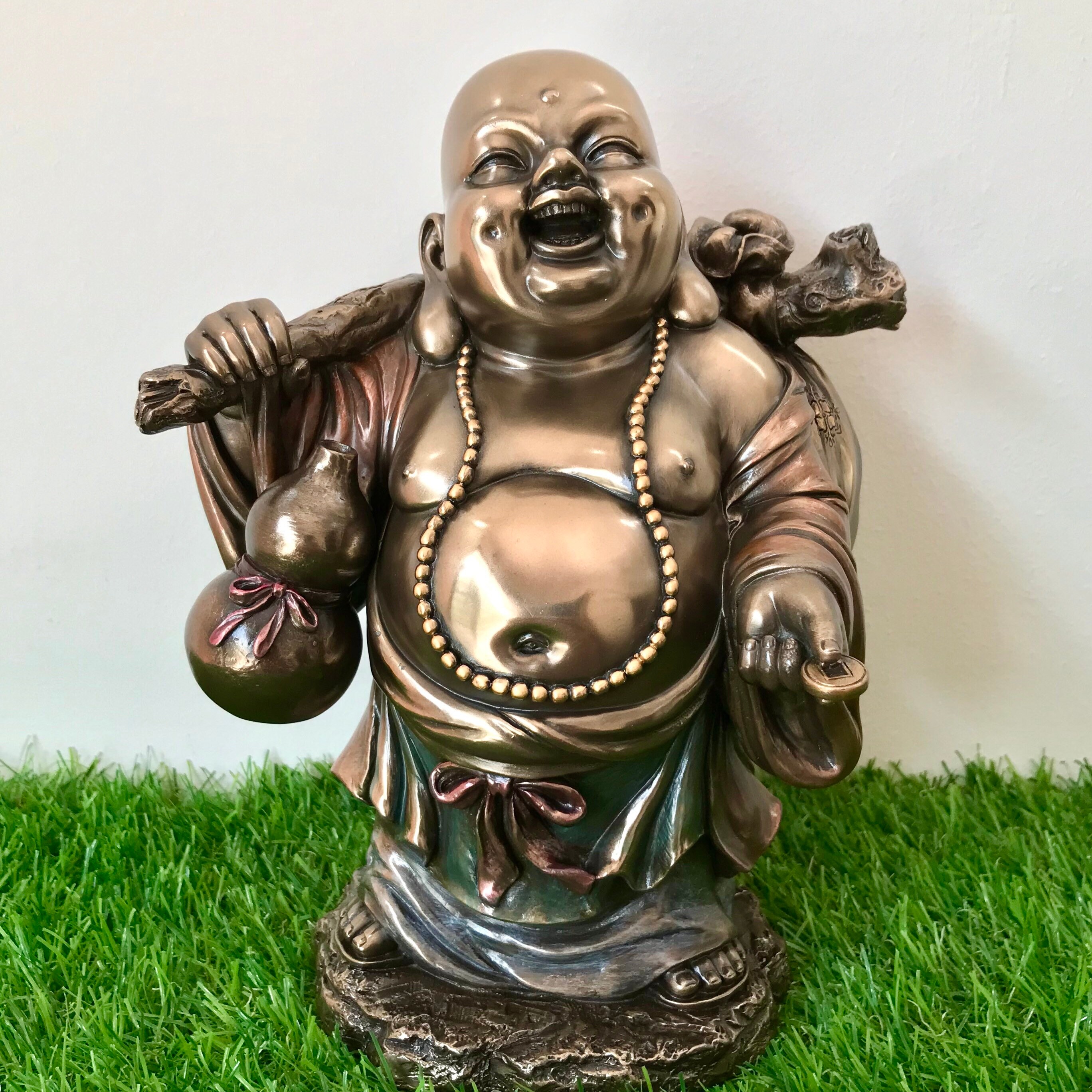 Laughing Buddha Statue 8inch Standing Buddha Statue Fat Etsy