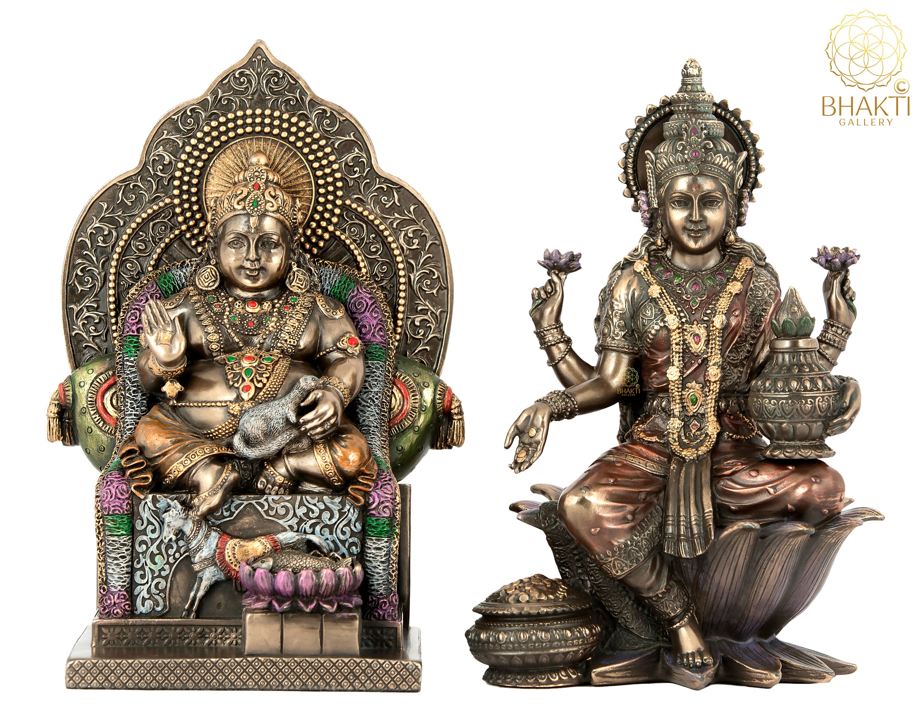 Kuber Lakshmi Statue 7.5 Kubera Laxmi Idol Hindu God Etsy