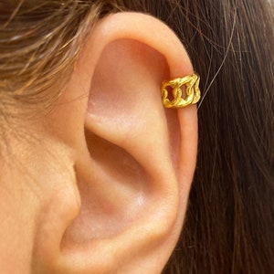 Dainty Chain Ear Cuff Earrings, Chain Link Minimalist Ear Cuffs, Cartilage Gold Ear cuff non pierced