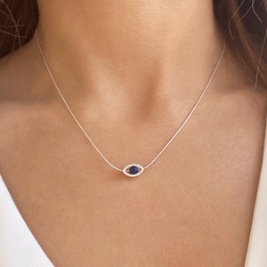 Fidget Necklace, Spinner Necklace, Evil eye choker, Blue Evil Eye Pendant, Gemstone necklace, Lapis Lazuli Choker, Minimalist Necklace