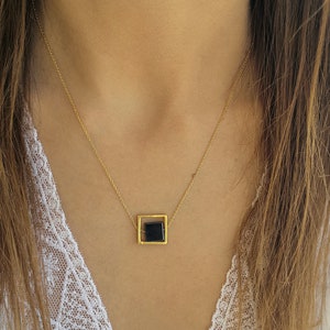 Collar Fidget, collar de hematita Spinner, joyería geométrica para regalos de cumpleaños, collar colgante minimalista en capas, regalo para ella