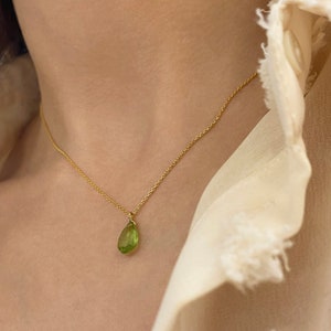 Real Peridot pendant Necklace, August birthstone necklace for Virgo or Leo  birthday Jewelry gifts