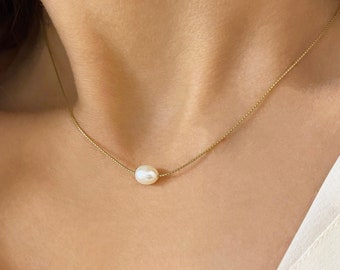Real Pearl Necklace, real pearl choker, Real pearl Pendant, Dainty Pearl Choker, Small Pearl necklace,Single pearl choker,One Pearl necklace