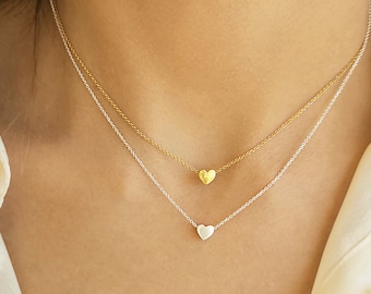 Small Heart Necklace, Extra Tiny Heart Necklace, Dainty Heart Pendant, Minimalist Necklace, Romantic necklace, Valentines Day Gifts