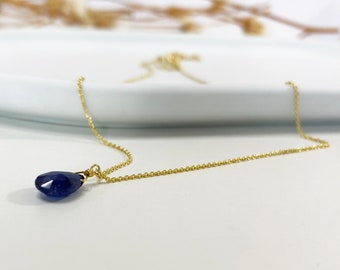 Real Blue Sapphire Necklace, Creativity Necklace, Calming Necklace, Positive Energy, Good Vibes Necklace, Concentration Sapphire Pendant