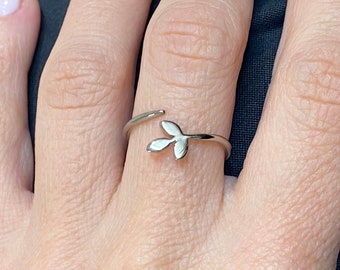 Plant Ring, Olive Branch Ring, Nature Inspired Ring, Botanical Ring, Olive Leaf Ring,  Dainty Leaf Ring, Nature Jewelry, Adjustable Ring