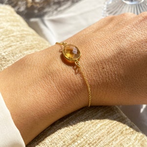 Citrine gem bracelet,  Scorpio Gifts, November birthstone Bracelet, Gemstone Bracelet, Raw crystal bracelet, Good vibes bracelet