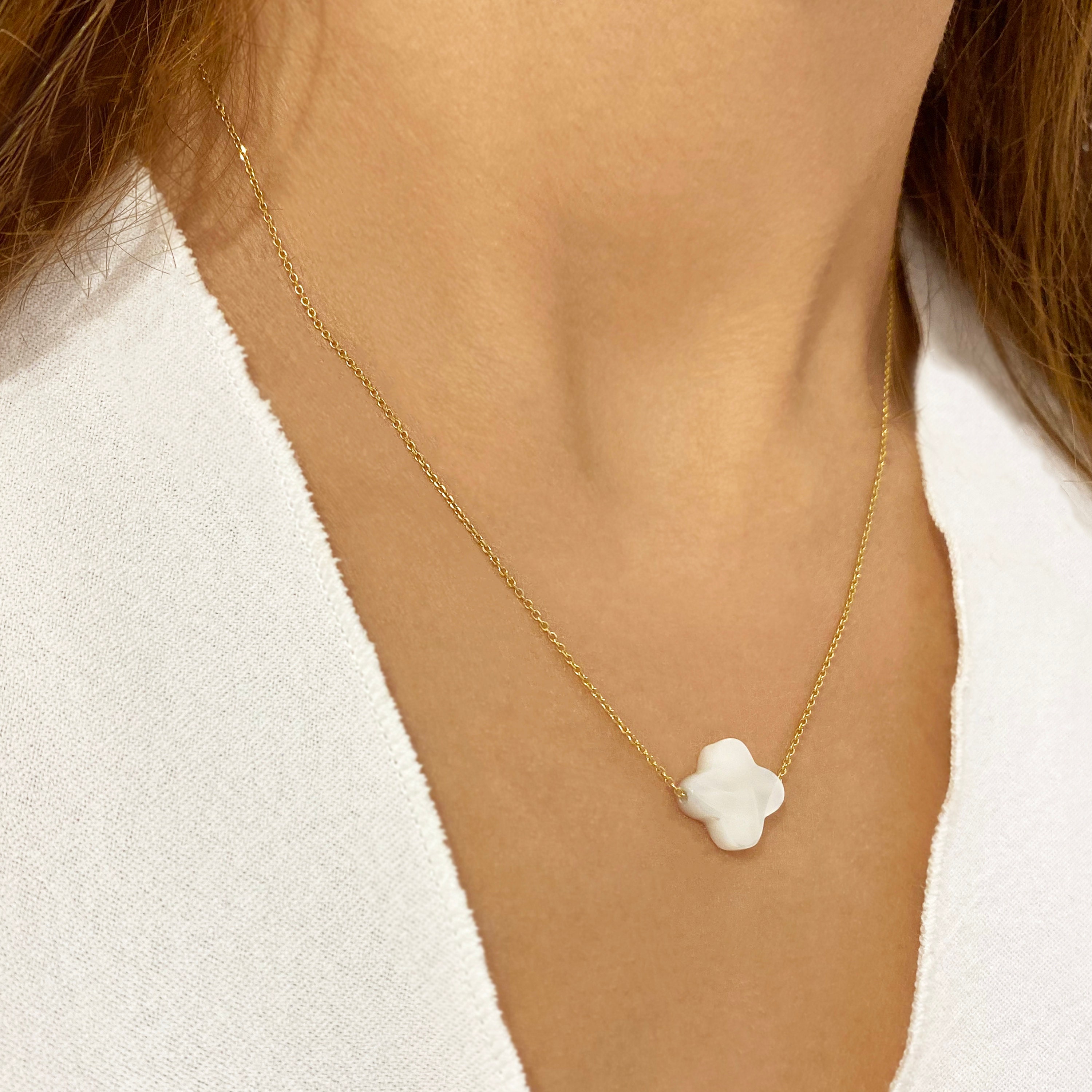 Mother of Pearl White Cross Necklace, White Cross Pendant