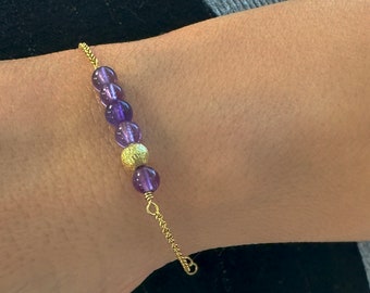 Amethyst Bracelet, February Birthstone Bracelet, Birthday gifts, Good Luck Bracelet, gemstone bracelet, Crystal bracelet, February gemstone