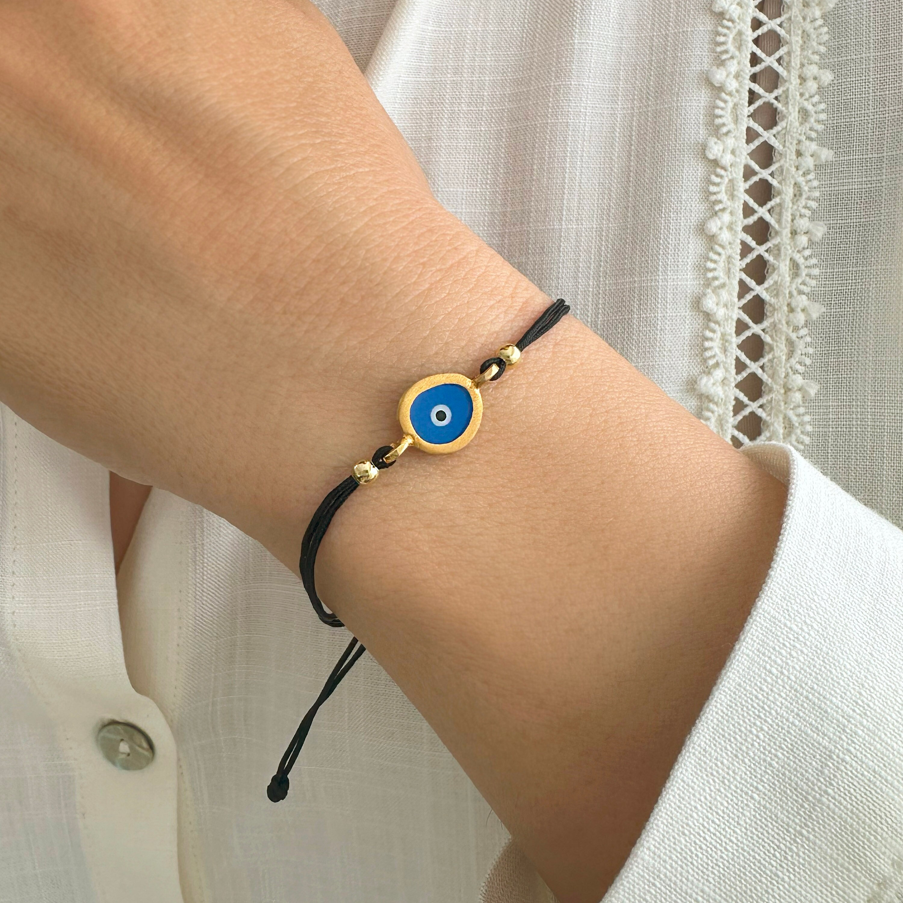 Griechisch Blau Evil Eye Armband, Lucky Eye Armband, Good Luck Armband, Nazar Armband, verstellbares Freundschaftsarmband