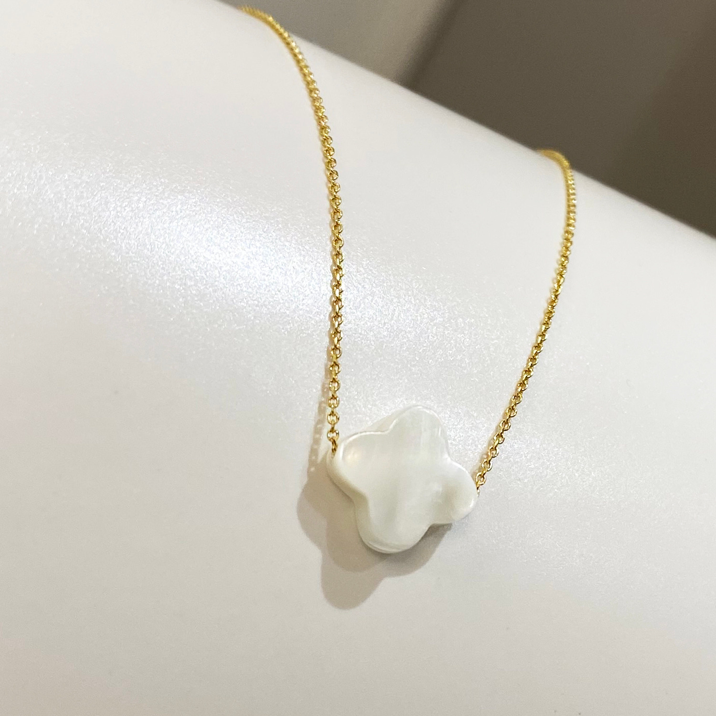 Mother of Pearl White Cross Pendant Necklace, Minimalist