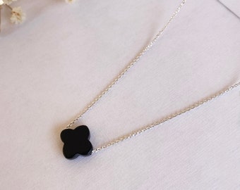本物のオニキスネックレス、黒い十字架ペンダント、ブラックオニキス