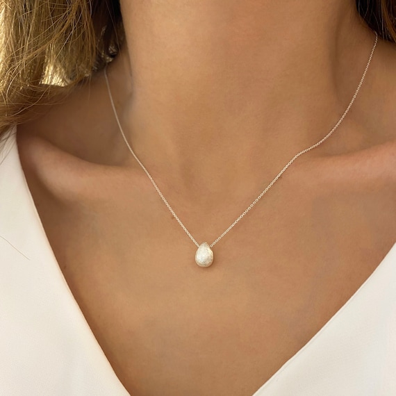 Water Drop Necklace Raindrop Necklace Tiny Drop Pendant