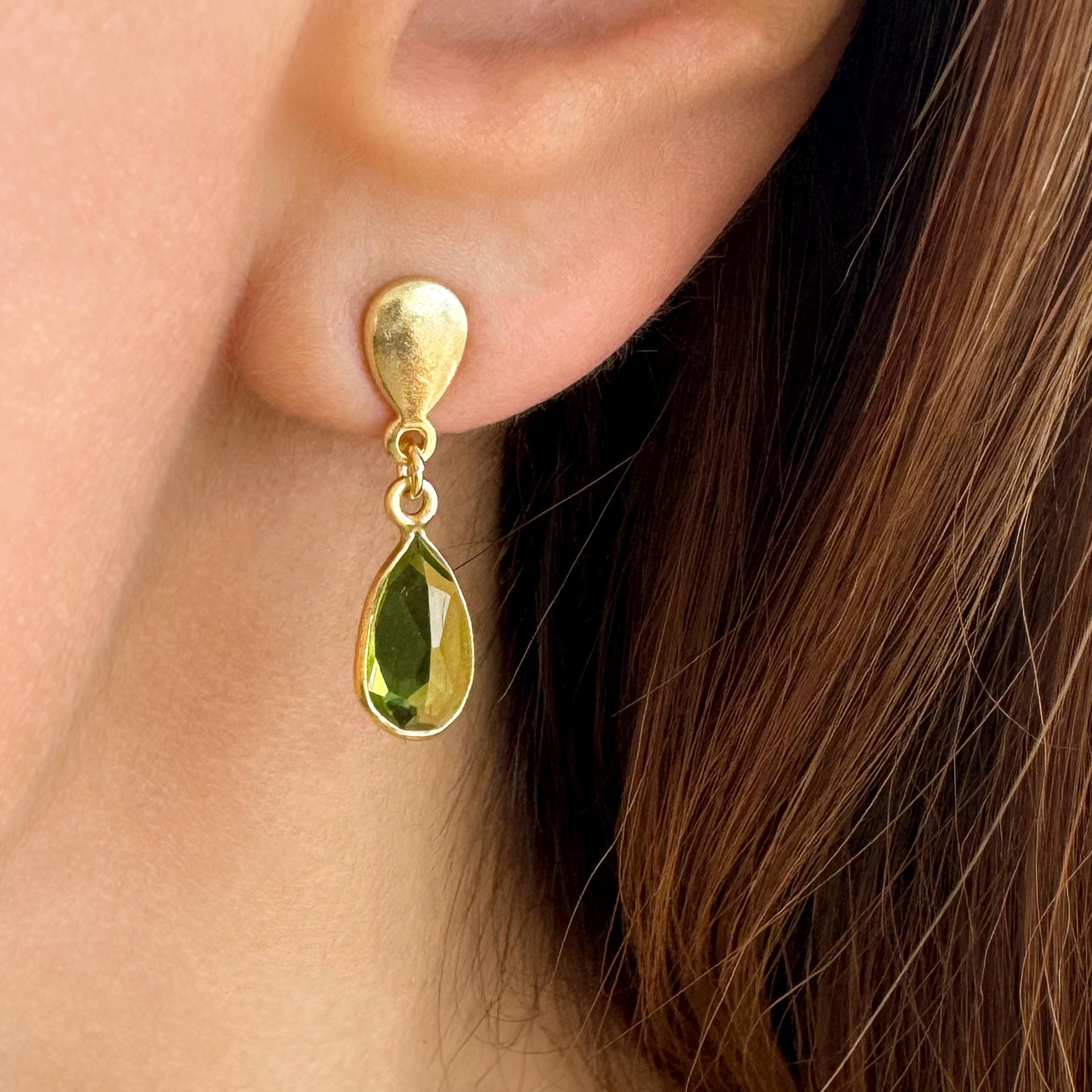 Orecchini Peridoto Naturale Per Le Donne Sterling Gioielli