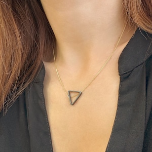 Fidget Necklace, Geometric necklace, Triangle Necklace, Triangle Pendant Necklace, layered necklace, Jewelry Gift for her, Mom gift
