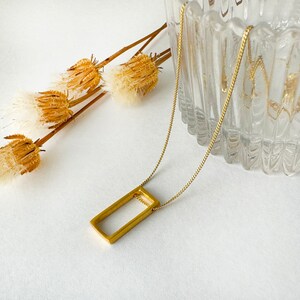 Alpha Square Necklace Gold main image 0