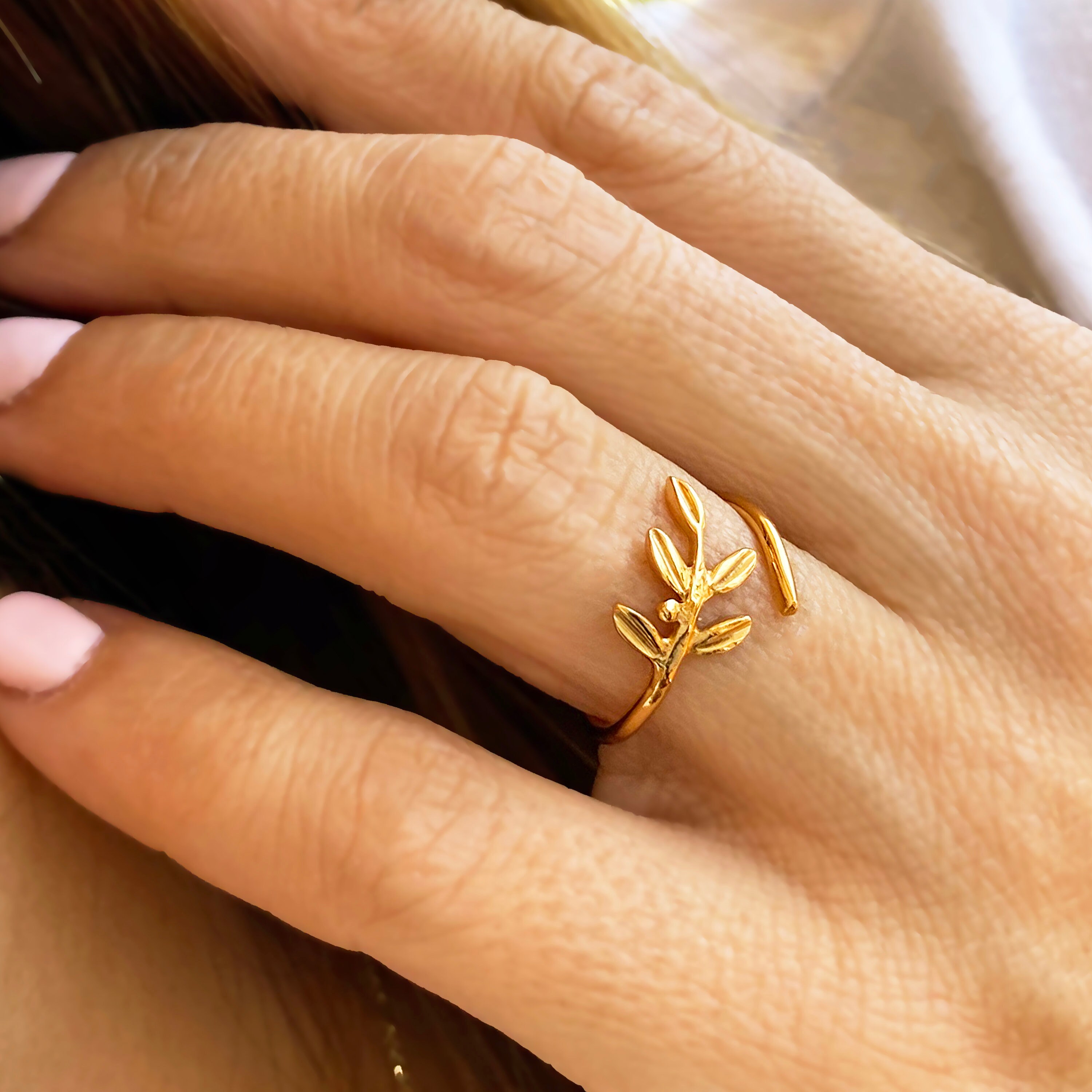 Olive Branch Ring Botanical Ring Olive Leaf Ring Olive tree Etsy
