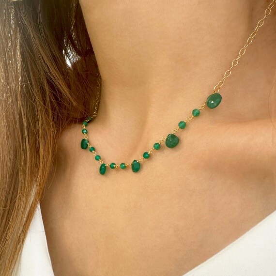 Green onyx necklace best sale
