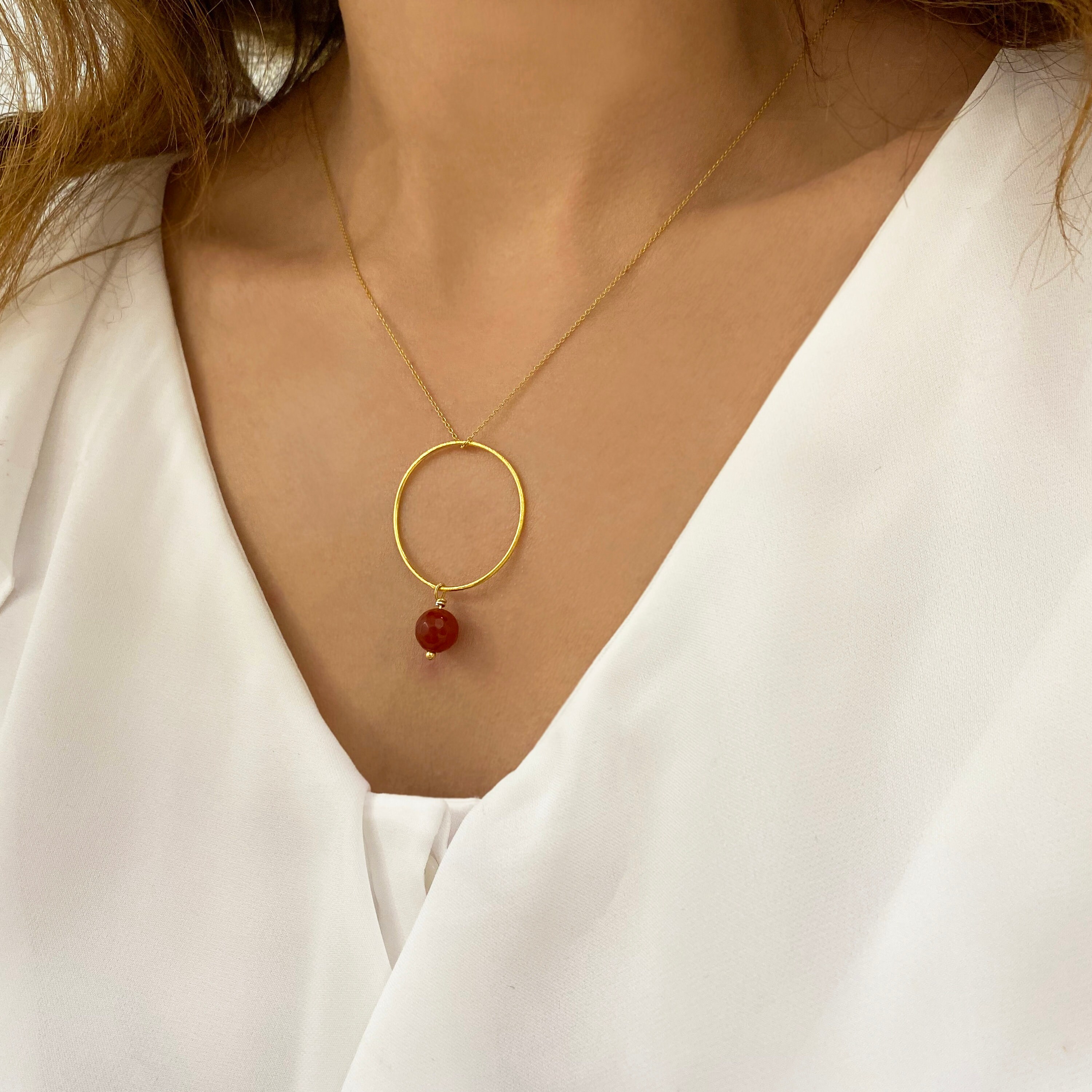 Carnelian Necklace Crystal Necklace 