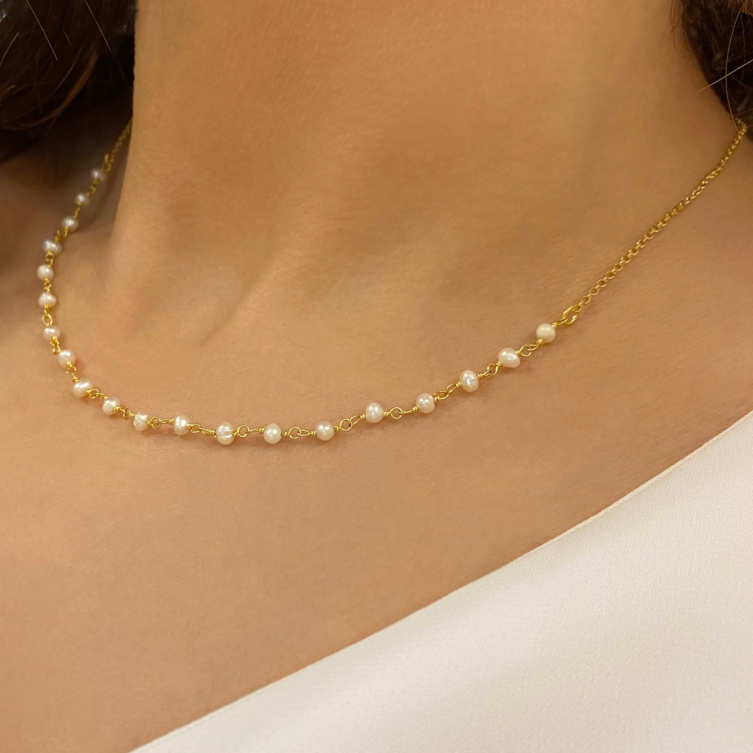 Real Pearl Necklace Rosario Necklace Real Pearl Choker Genuine