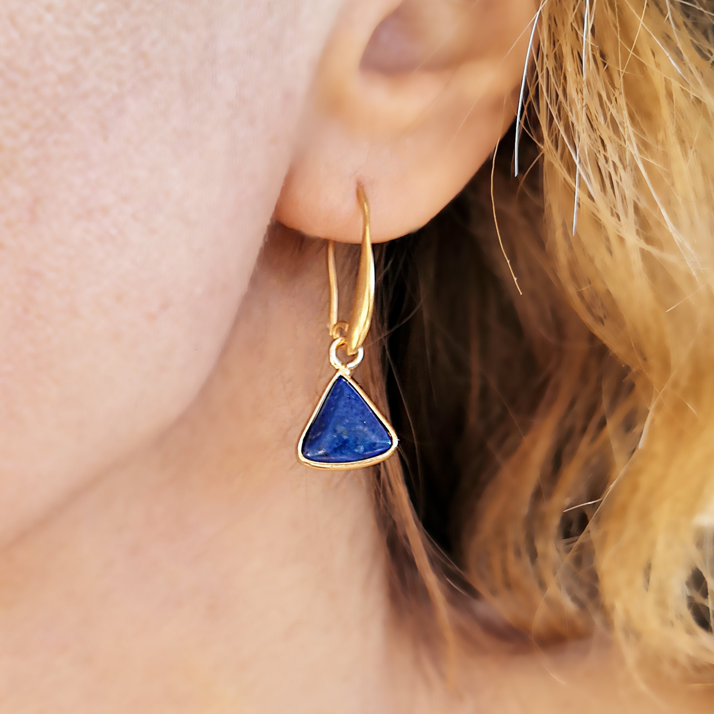 Lapis Drop Earrings Genuine Lapis 