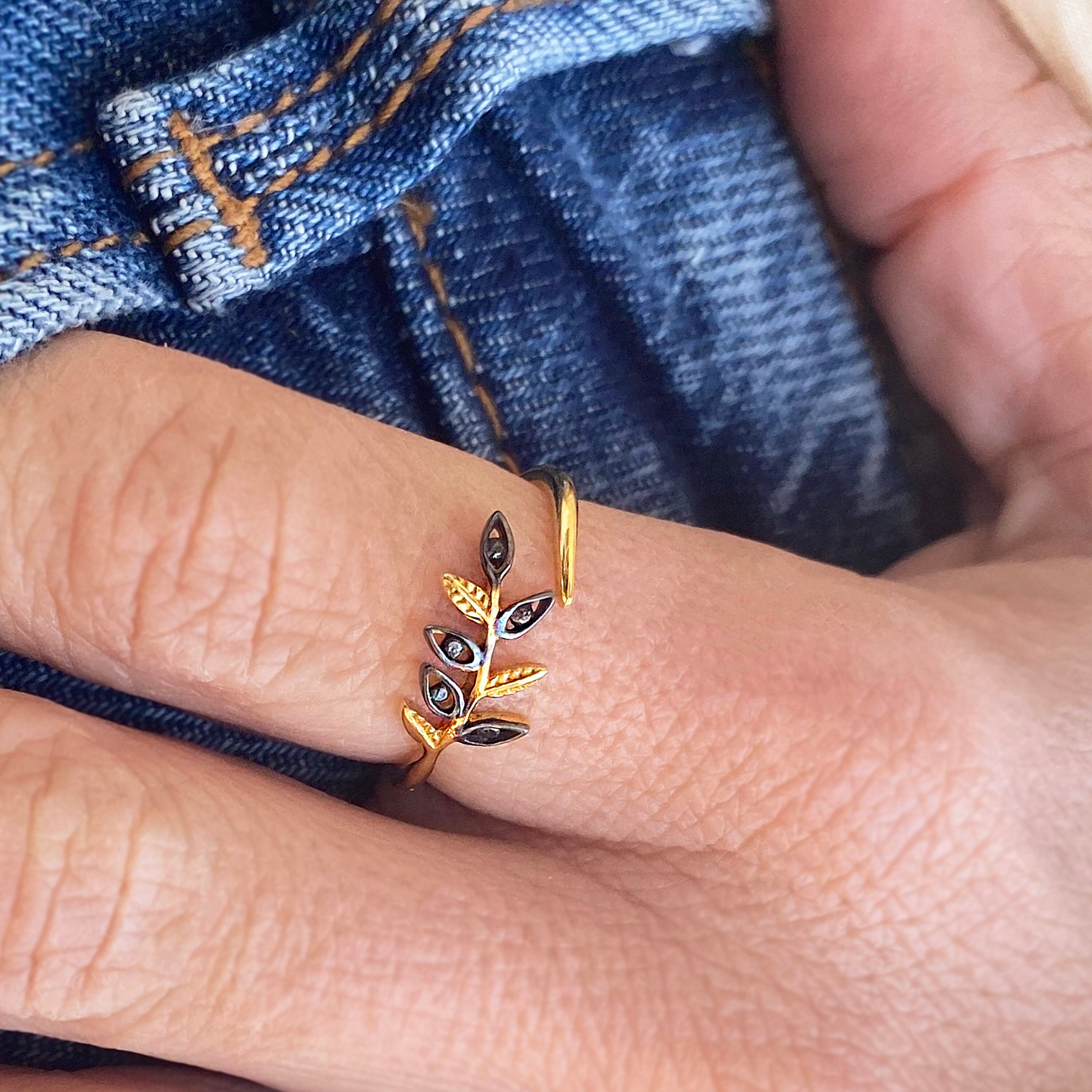 Anillo de rama de olivo anillo inspirado en la naturaleza Etsy