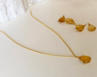 Yellow Gem Necklace - Etsy
