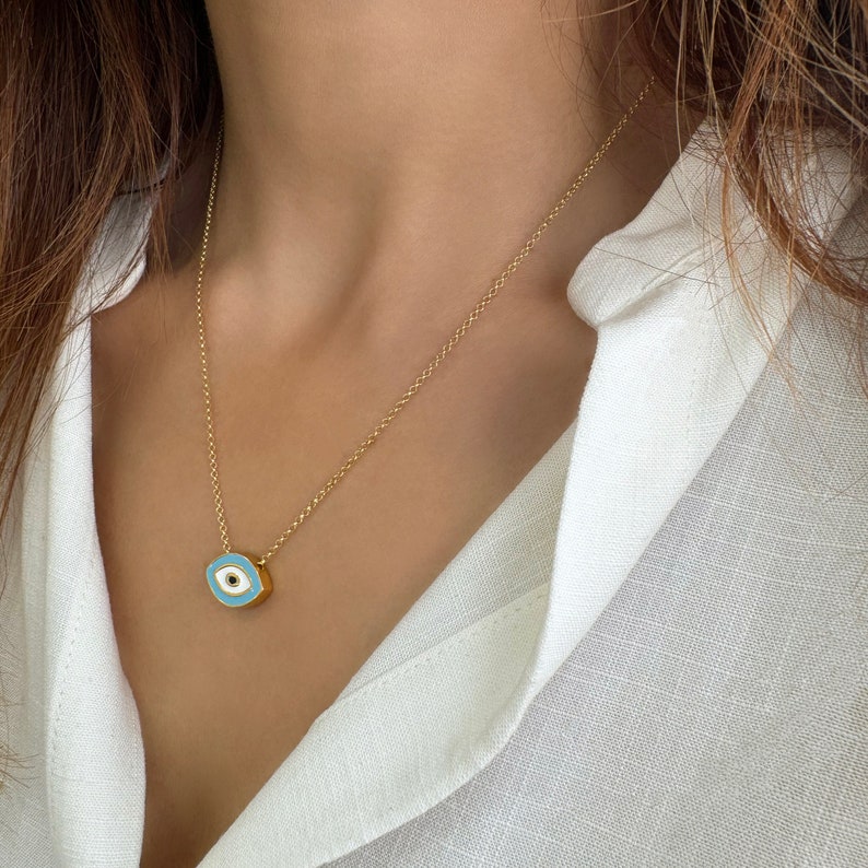 Blue Evil Eye Pendant, Greek Evil Eye Necklace, Blue Evil Eye Jewelry