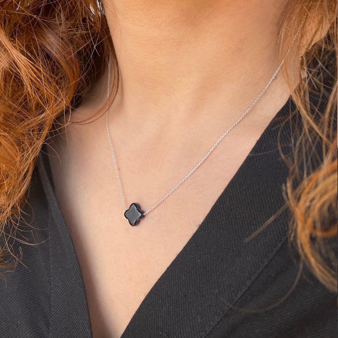 Anxiety Relief Courage Necklace Anxiety Necklace Onyx Cross Etsy