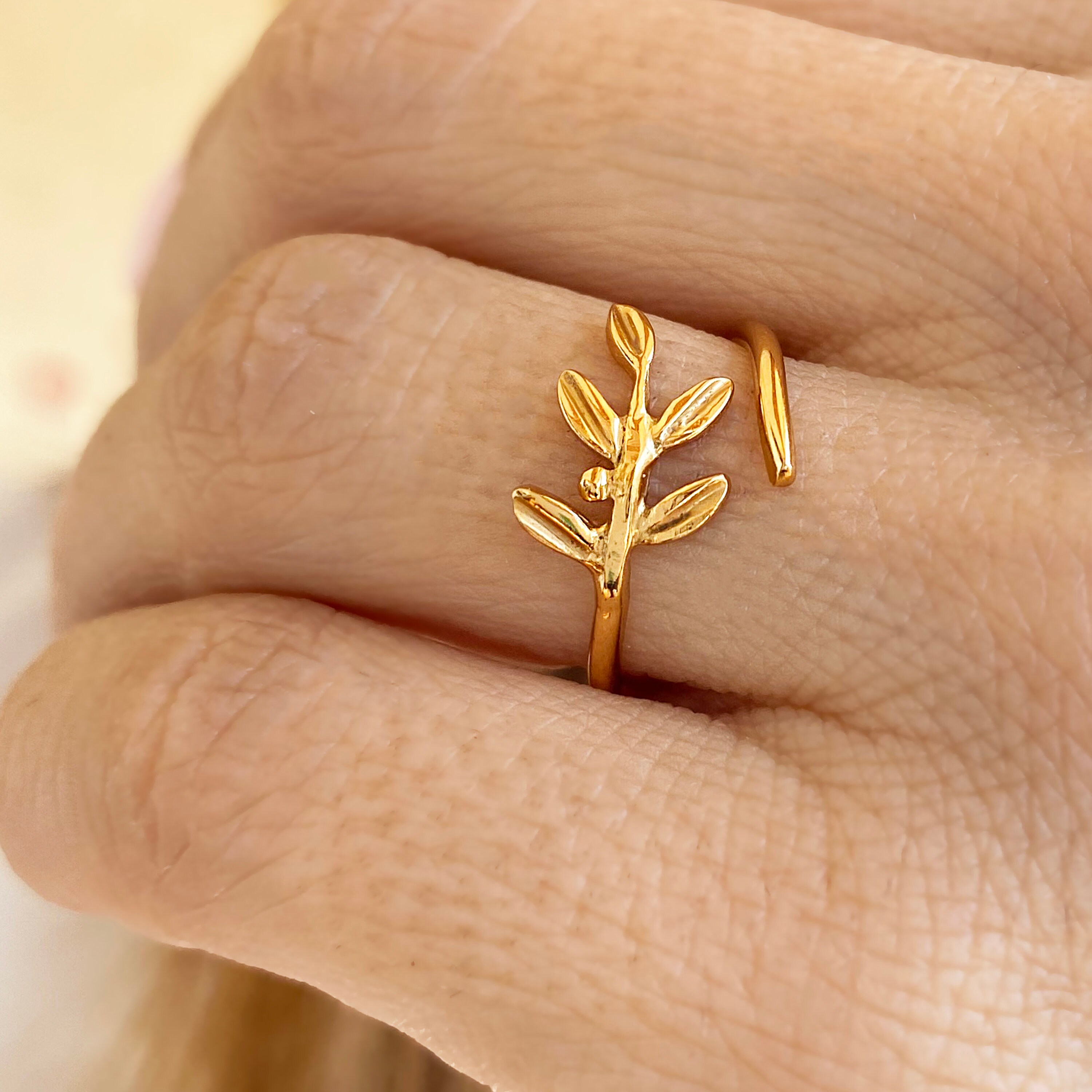 Olive Branch Ring Botanical Ring Olive Leaf Ring Olive tree Etsy