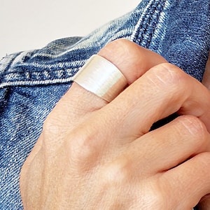 Big silver ring, Open back Adjustable Ring, One Size Chunky Silver Ring, Minimalist Statement Ring
