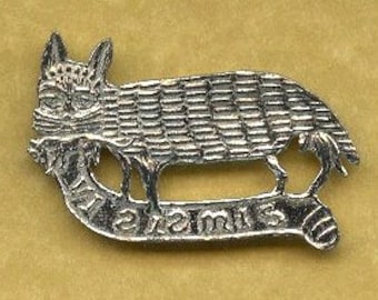 Badge médiéval chat et souris