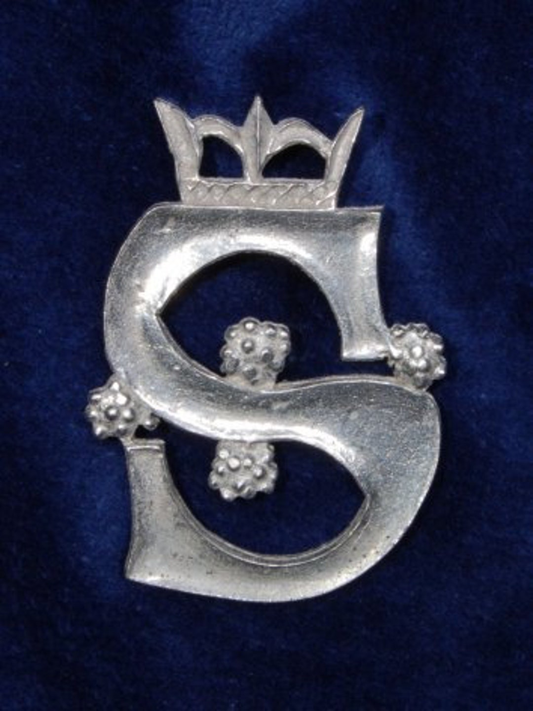 Crowned 'S' Medieval Badge - Etsy