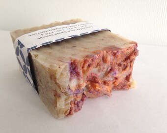 Lavender /Sweet Orange Soap Bar ~ for Face and Body ~ Vegan ~ Rustic ~ Castile Soap Bar ~ 5.50 oz.- 6.15 oz.~ Calming ~ Hydrating ~Exfoliant