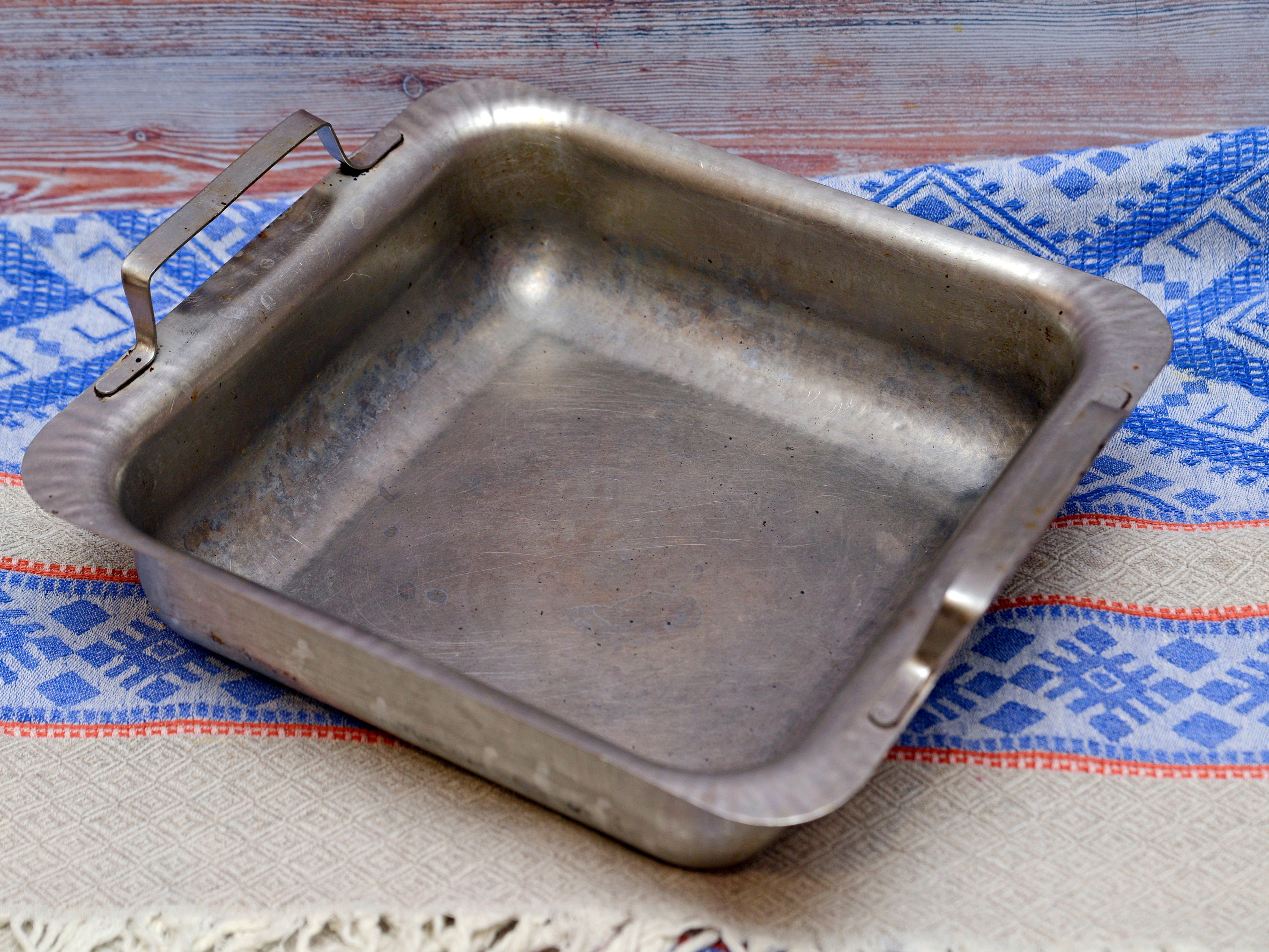 Vintage stainless steel Baking tray Square casserole with lid Etsy