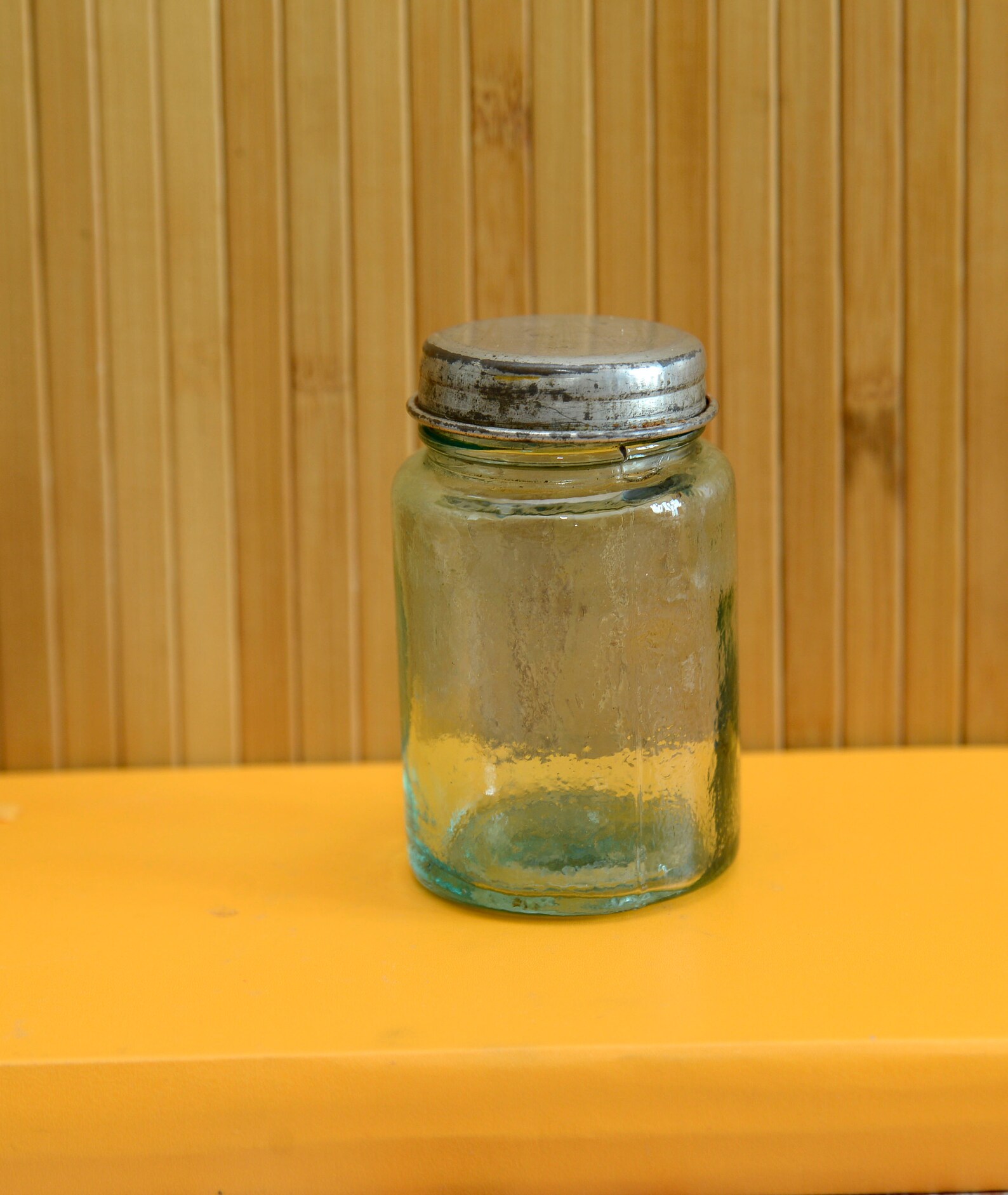 Vintage Blue Glass Jar 100 ml small glass jar with a tin lid Etsy