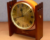 Vintage Wooden table clock Vesna Mantel clock Desk clock Shelf clock USSR Gift idea