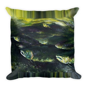 Salmon Run pillow